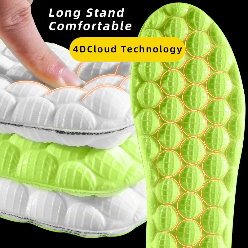 

Latex Sport Insoles Soft High Elasticity Shoe Pads Breathable Deodorant Sweat Absorbing Shock Foot Cushion Arch Support Insole