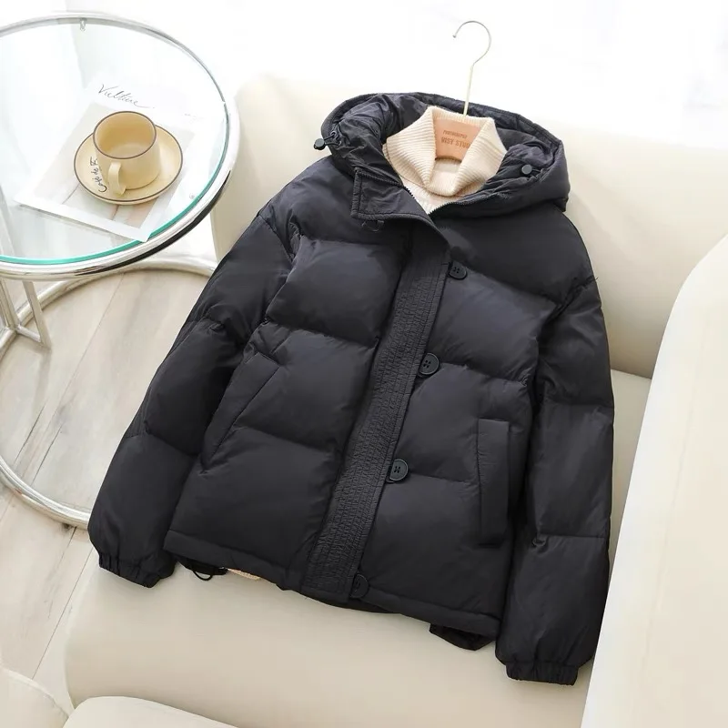 Hooded Jacket Woman Winter 2023 Spring Oversize Demi-season Parka Female Ski Suit Fluffy New In Outerwear Shirts and Blouses