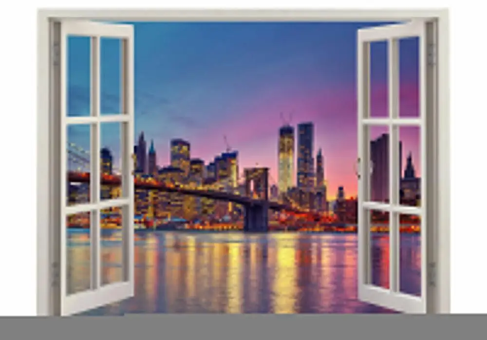 

NEW YORK CITY Window Art Film Print Silk Poster Home Wall Decor 24x36inch