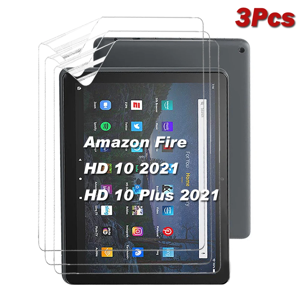 

3 Pack soft PET screen protector for Amazon Kindle fire HD 10 Plus 2021 tablet protective films For Fire HD 11th Generation