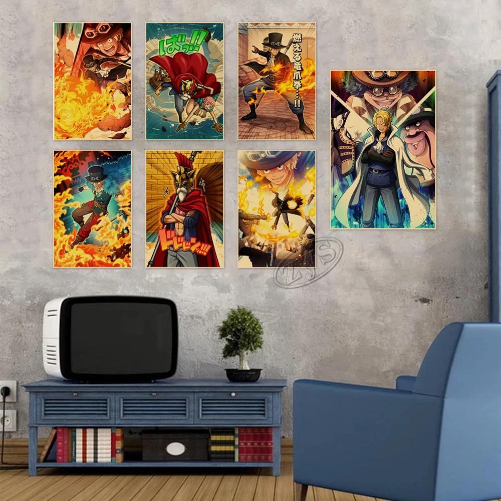 Цельный плакат HD-печать японская модель обои Sanji из крафт-бумаги аниме искусство