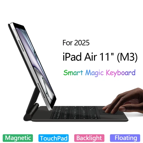 Чехол-клавиатура AJIUYU с подсветкой для iPad Air 11 дюймов