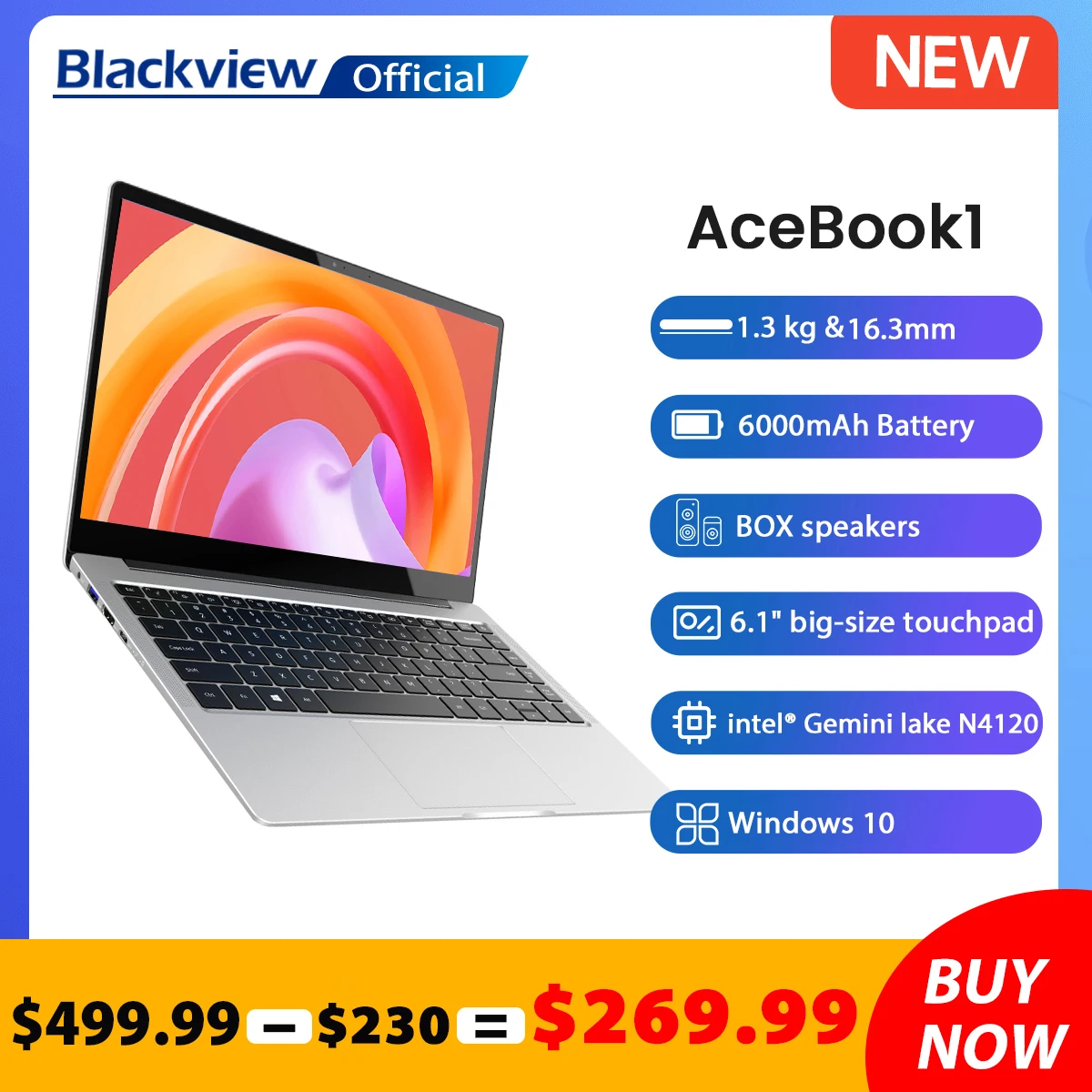 Ноутбук Blackview Acebook 1 14 дюймов 128 Гб SSD ноутбуки Intel Gemini Lake Dual Wi-Fi компьютер 1920x108 0 IPS