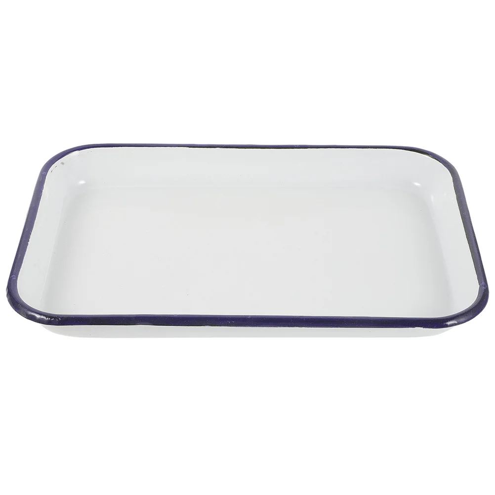 

Grill Plate Pizza Baking Pan Enamel Cookware Grilling Roasting Heat-resistant Tray Kitchen