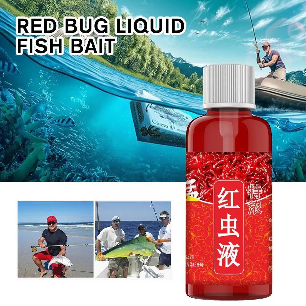 

60ml Fish Bait Additive Concentrated Red Worm Liquid High Concentration FishBait Attractant Tackle Food For Trout Cod Carp