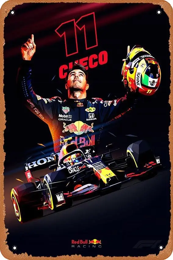 muecddo Metl Sgns — Formul 1 Sergo Perez Low Poly плакат 8x12 nches 8 x 12 дюймов.