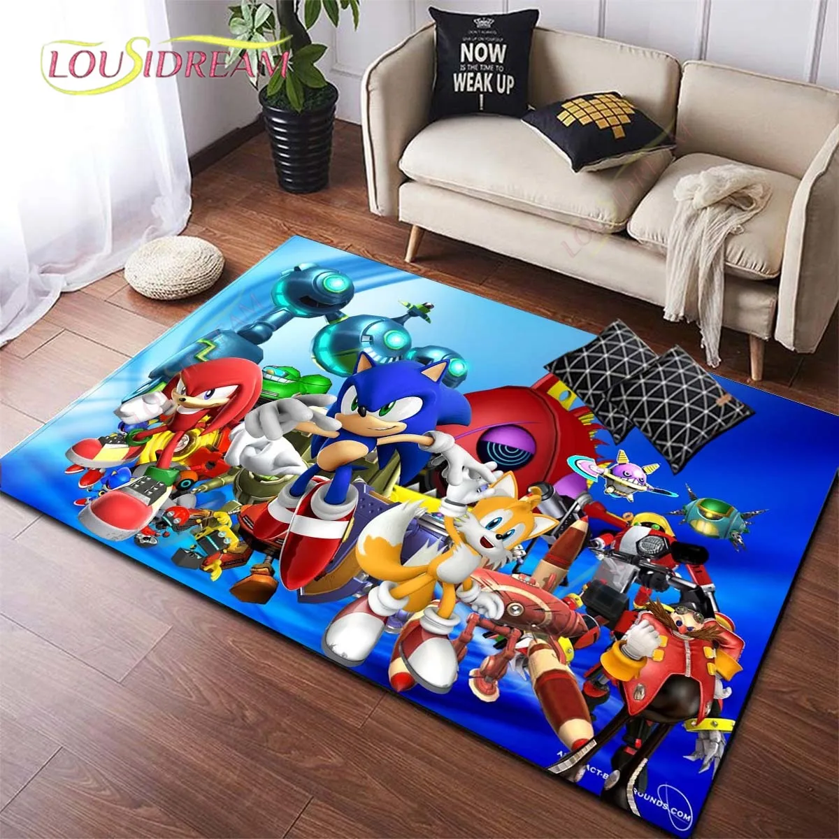 

Cartoon Sonic Pattern Carpets Living Room Anti-Skid Area Rug Kids Bedroom Mats Yoga Mat Large Carpet Home Decor