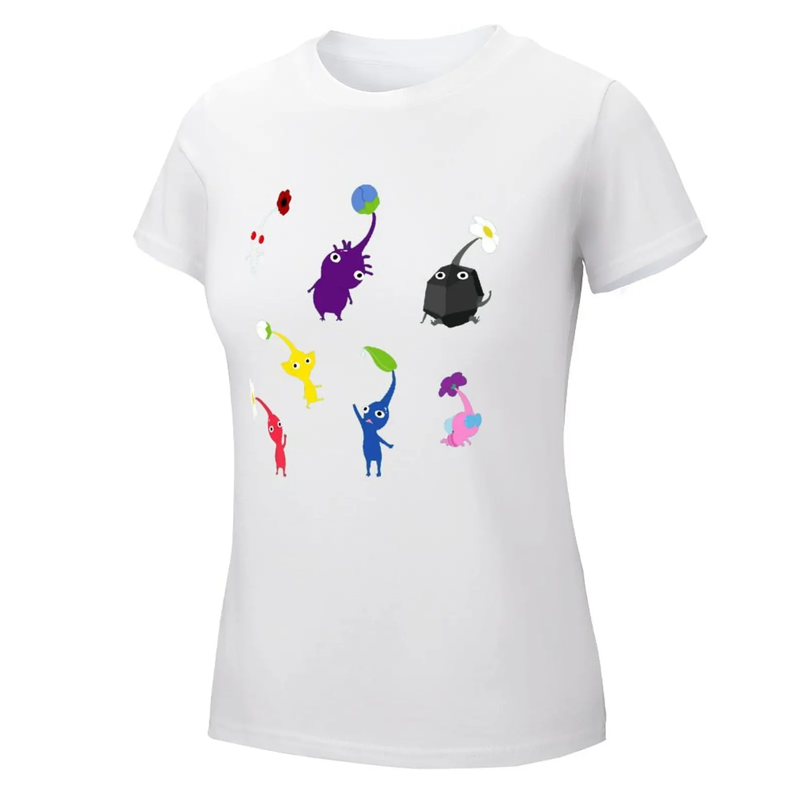 Классическая футболка Pikmin с круглым вырезом Веселая Необычная для фитнеса