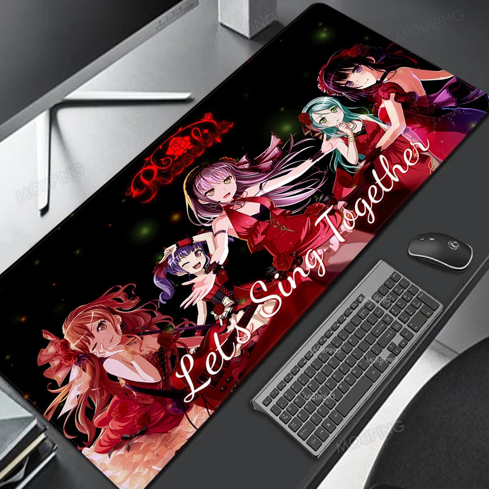 

Roselia Mouse Pad Anime Carpets Office Aesthetic Mousepad Gaming Accessories Japanese Kawaii Girls Gamer Decoration PC Mats Xl
