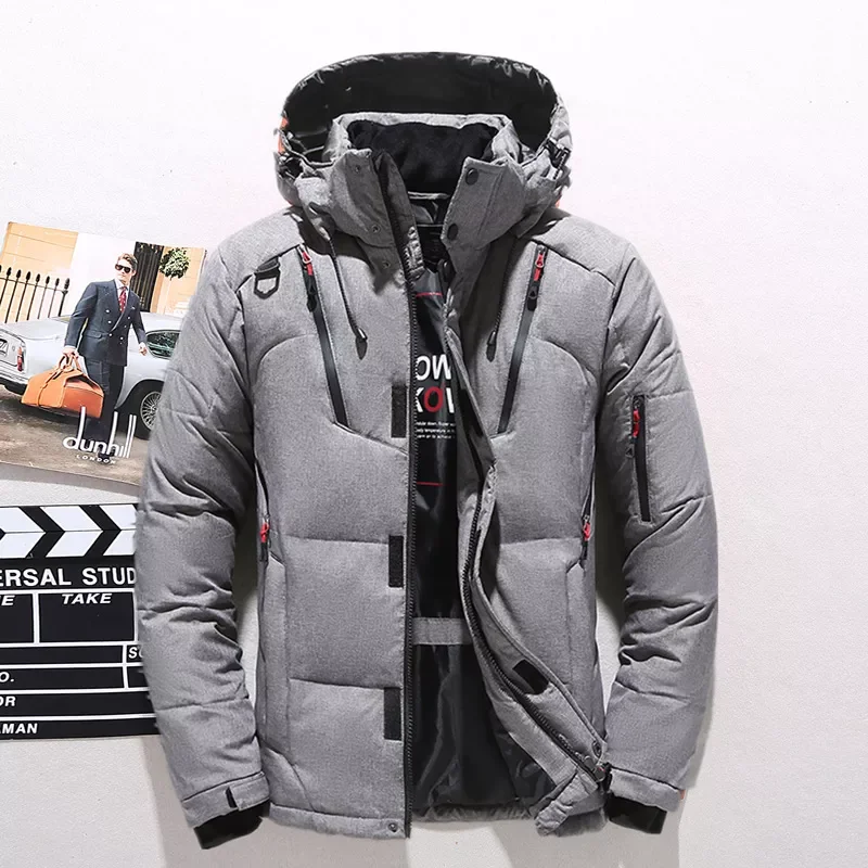 Man Down Parka Fashion Windbreaker Mens Overcoat Thick Warm Winter Coat Men Hooded Casual Outdoor