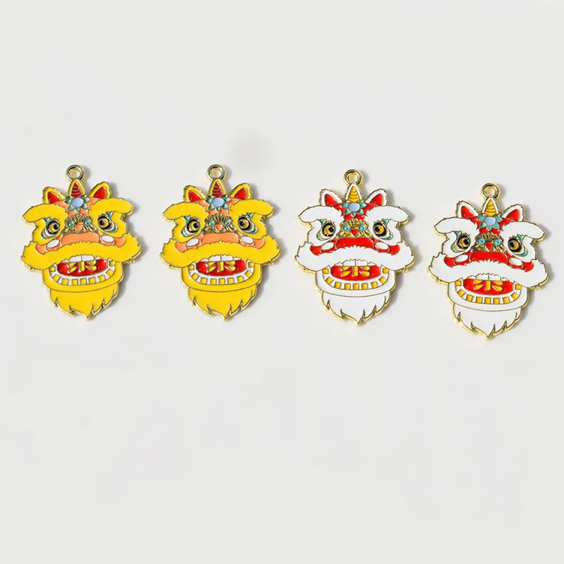 

10pcs Colorful Enamel Lion Dance Charms Pendants for Jewelry Making DIY Handmade Findings Jewelry Accessories