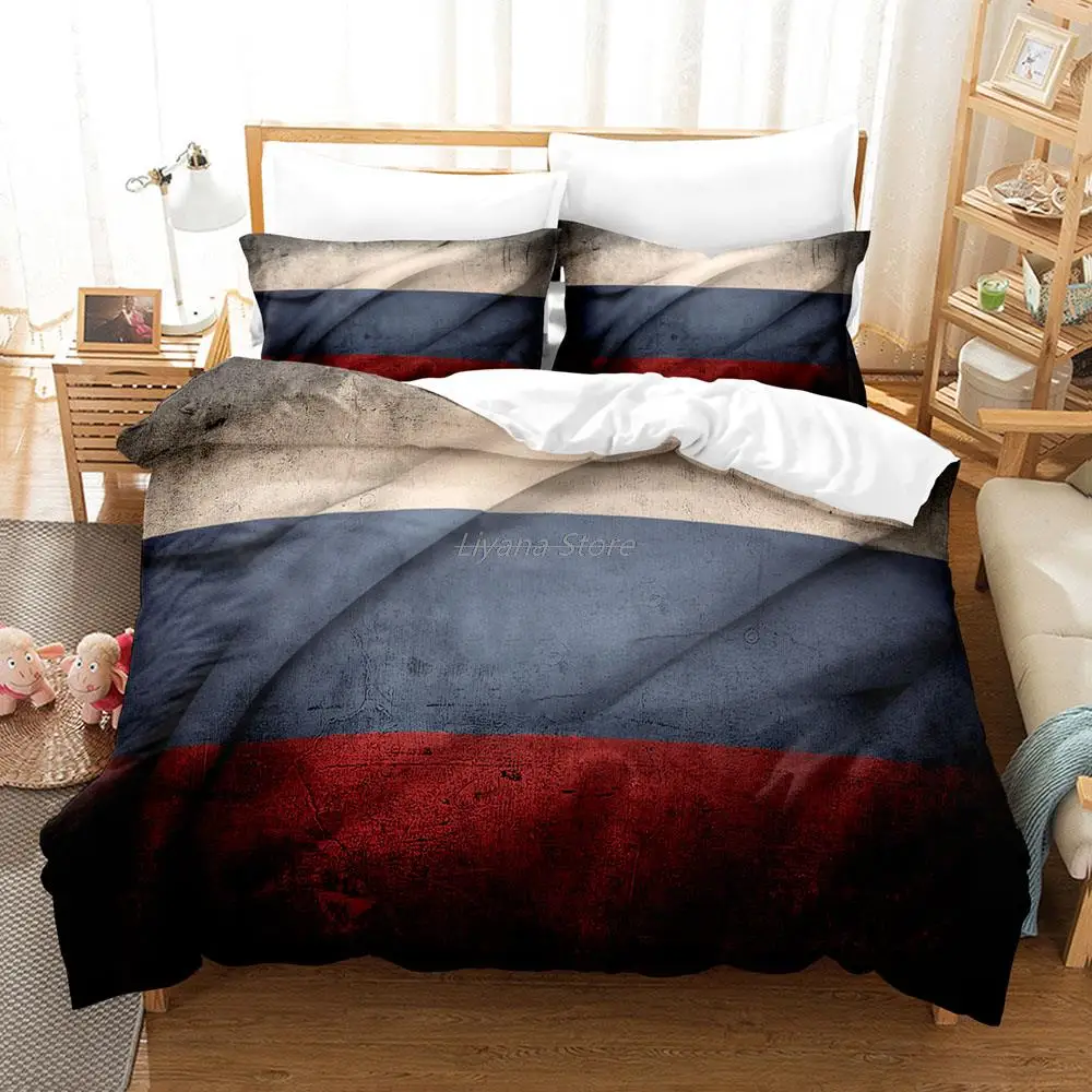 

Russia Flag Insignia Bedding Set Single Twin Full Queen King Size гербом РФ Bed Set Children's Kid Bedroom Duvetcover Sets 003