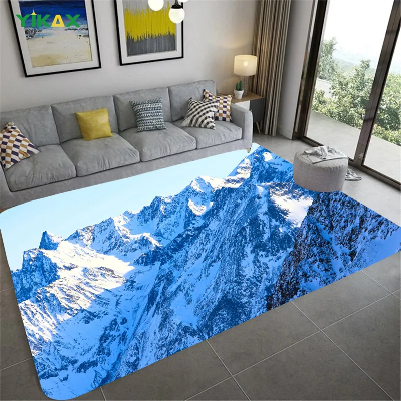 

Modern Rugs For Bedroom Carpets Snow Mountain Mats Large Area Rug Living Room Landscape Fantasy Beauty Flannel Floor Decoration