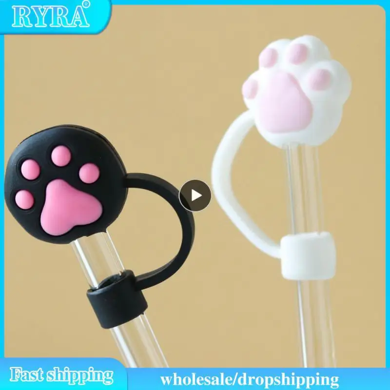 

Creative Silicone Straw Plug Reusable Airtight Drinking Dust Cap Cup Accessories Cartoon Plugs Tips Cover Suit For 6-8mm Straws