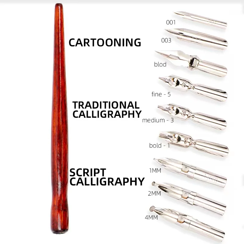 

Multifunction 9 Calligraphy Nibs Dip Pen Set for Cartoon Manga Animation Letter Skeching Art Drawing Mapping Tools