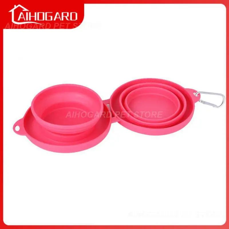 

Большой пищевой контейнер для щенков из термопластичного эластомера, Нетоксичная портативная дорожная миска для кормления домашних животных, универсальная миска для кормления, уличная двойная Складная миска