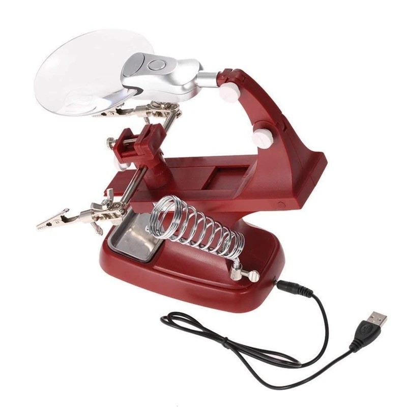 

1 шт., увеличительное стекло для паяльника с USB-подставкой