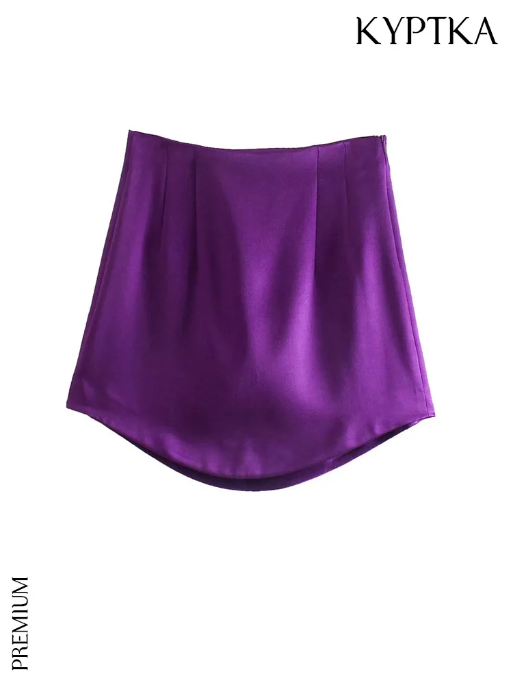 

Женская винтажная мини-юбка KYPTKA, Черная мягкая мини-юбка с высокой талией и боковой молнией на лето 2019