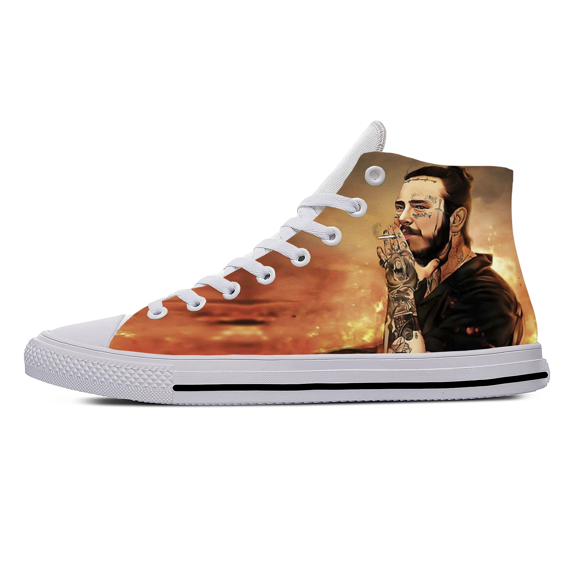 

Singer Post Malone High Top Sneakers Mens Womens Teenager Casual Shoes Running Shoes 3D Print Breathable Lightweight shoe