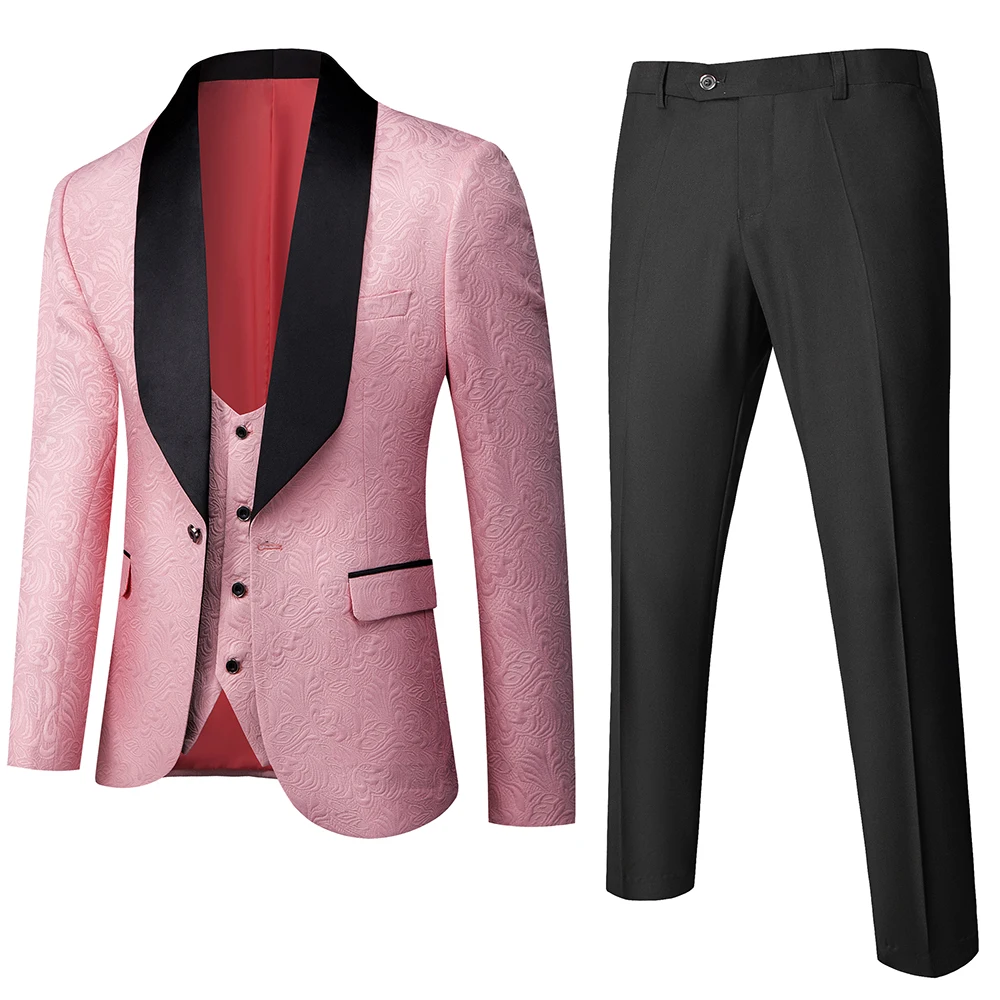 

Banquet Feather Embossing Process Designer Blazer Jacket Pants Vest / Men's 2023 New Suit Coat Waistcoat Trouser 3 Piece Set