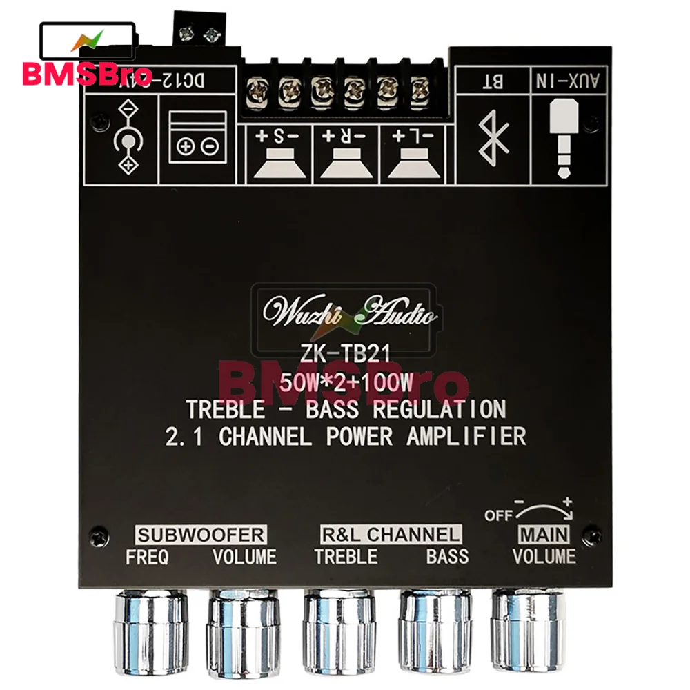 

ZK-TB21 TPA3116D2 bluetooth 5,0 панель усилителя сабвуфера 50 Вт x2 + 100 Вт 2,1 каналов мощность аудио стерео бас усилитель