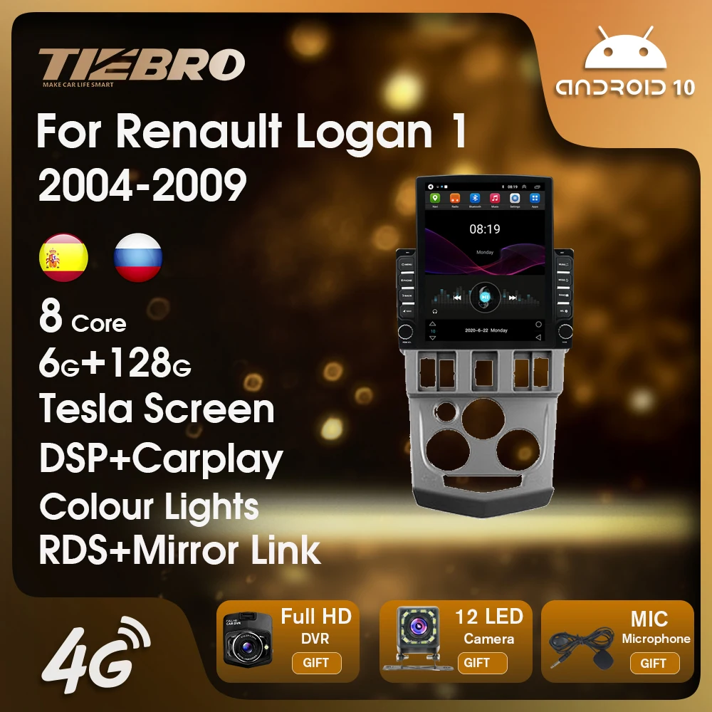 

Автомобильный радиоприемник, стерео Andriod 10,0 для Renault Logan 1 2004-2009, экран Tesla, мультимедийный видеоплеер, GPS-навигация, Bluetooth, Wi-Fi