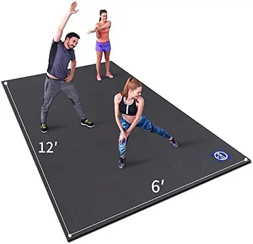 

Large Exercise Mat 12' x 6' x 7mm,Workout Mats for Home Gym Flooring，Thick Gym Mat Durable Cardio Mat, Ideal for Plyo, Yoga ma