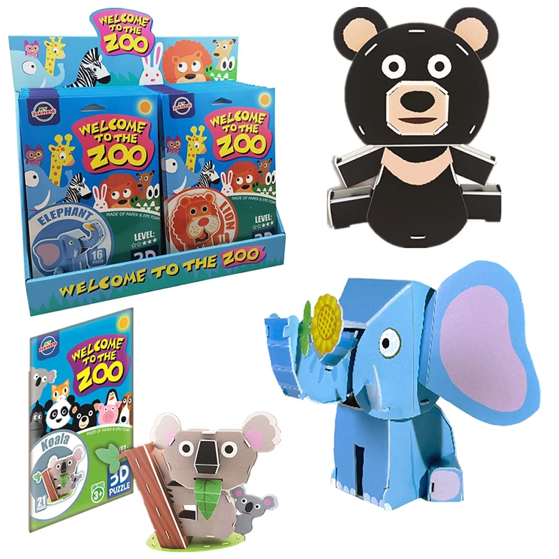 

Cute Animal 3D Puzzle Welcome to The Zoo Children's Toy Paper Model Puzzle Origami Educational Toy Suitable for Children Over 3