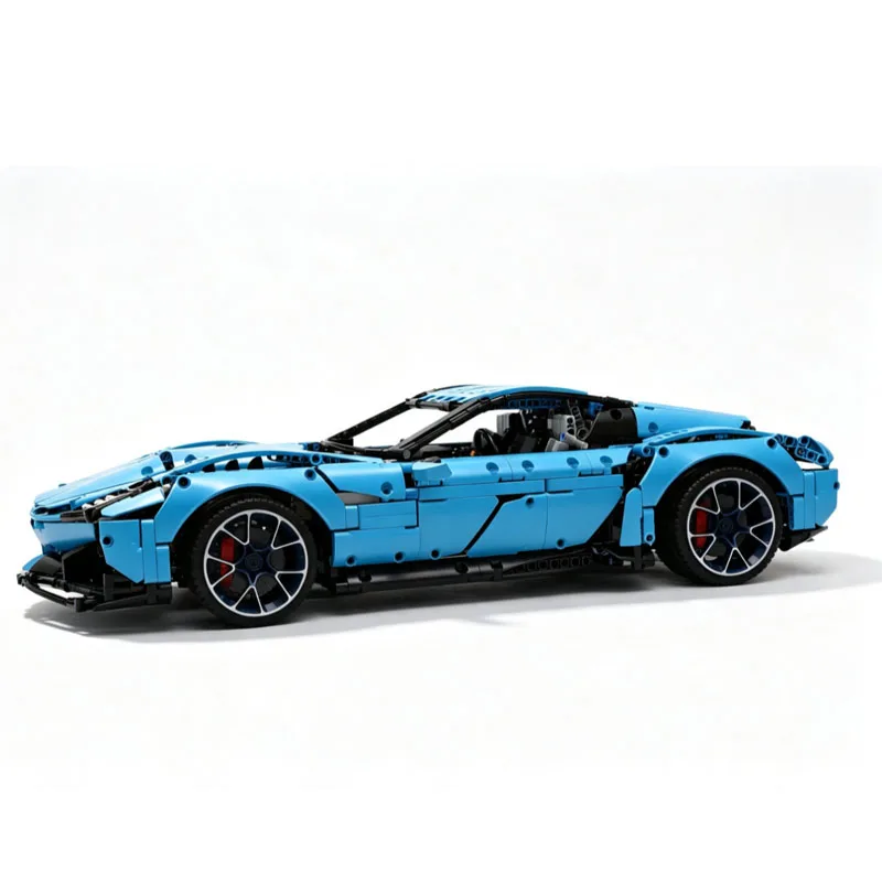 Фото НОВИНКА MOC-31189 Il Toro Azzurro, масштаб 1:8, спортивный автомобиль с двигателем V8, гиперкар, гоночный автомобиль, модель автомобиля, строительные блоки, игрушки, подарки на день рождения. №3