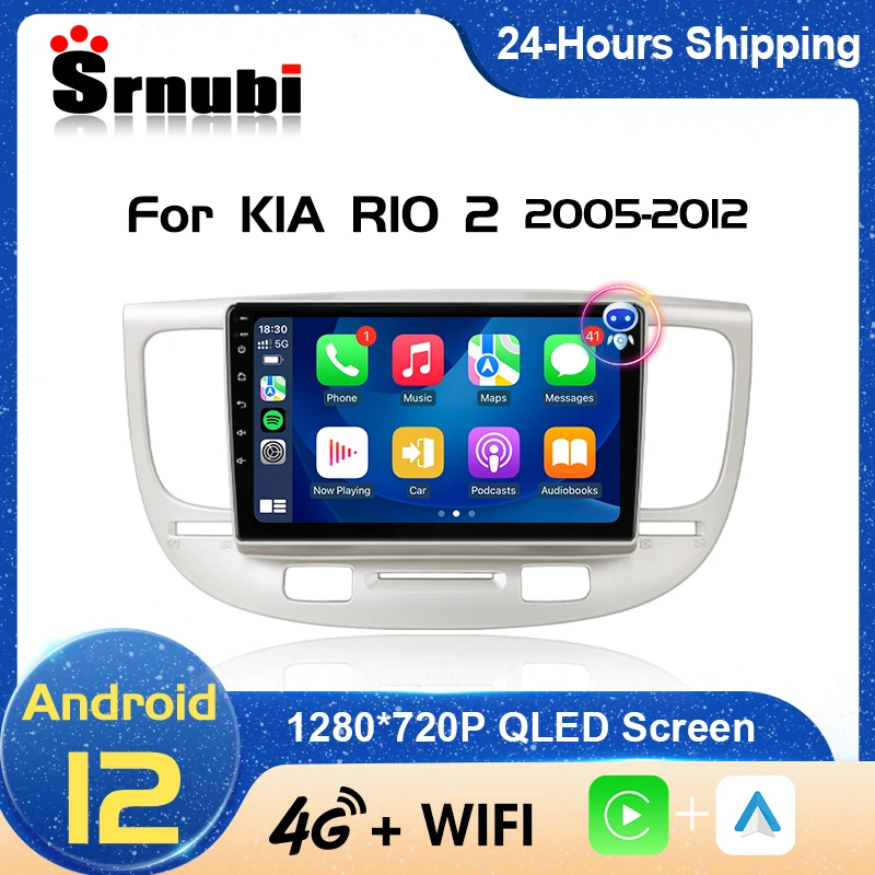 Srnubi 2DIN Android 12 Автомобильный Мультимедийный Плеер 9-дюймовый QLED 4G RAM 128G ROM GPS DVD DSP WiFi