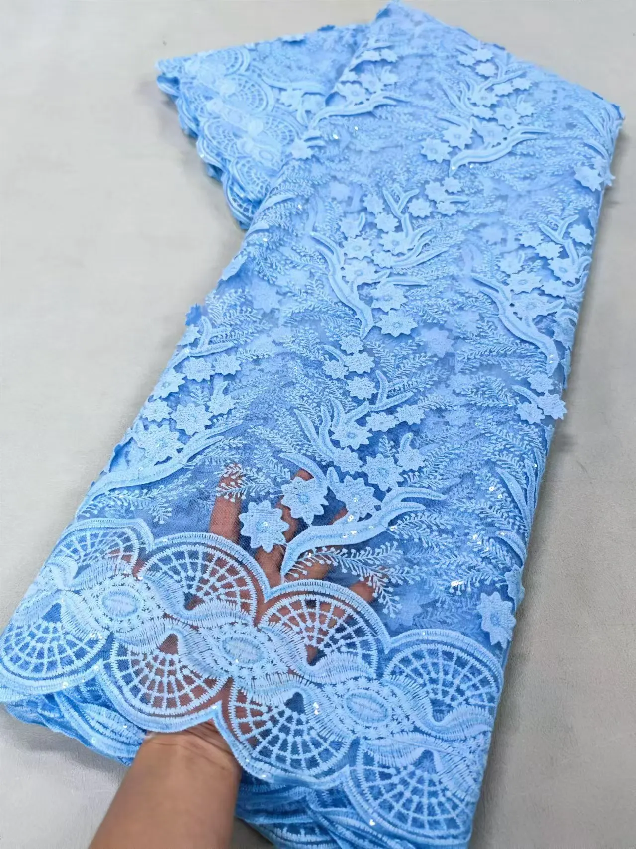 Кружевная ткань 3D высокое качество 2024 африканский гипюр кружевная вышивка