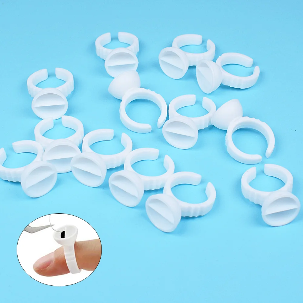 

Wholesale 50/100Pcs Disposable Eyelash Extension Glue Rings,Eyelash Extension Glue Holder Holder glue container Tattoo Pigment