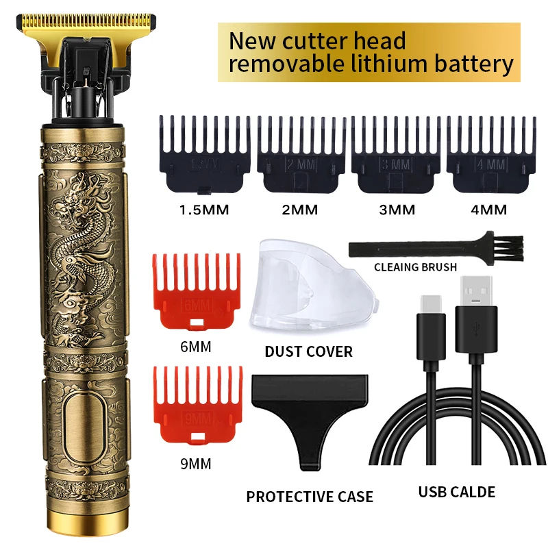 

Removable 18650 Battery Rechargeable Shaving Machine Titanium Alloy Fade Trimmer for Women Hair Clipper Professional Clippers
