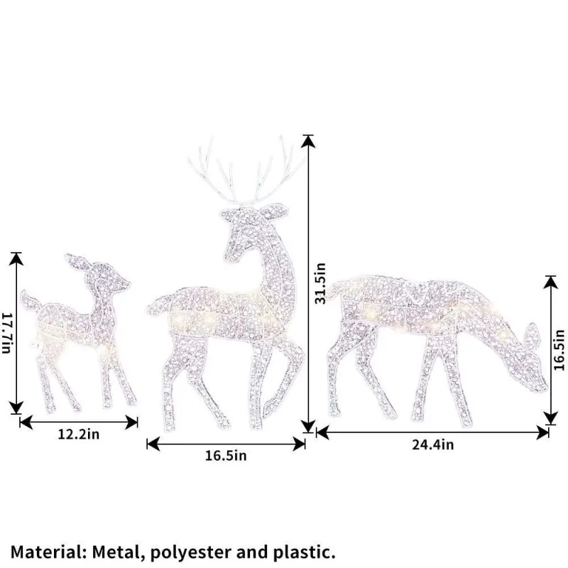 

Железная картина, лось, олень, Рождественское украшение для сада со светодиодной подсветкой, блестящее искусственное украшение для дома и улицы