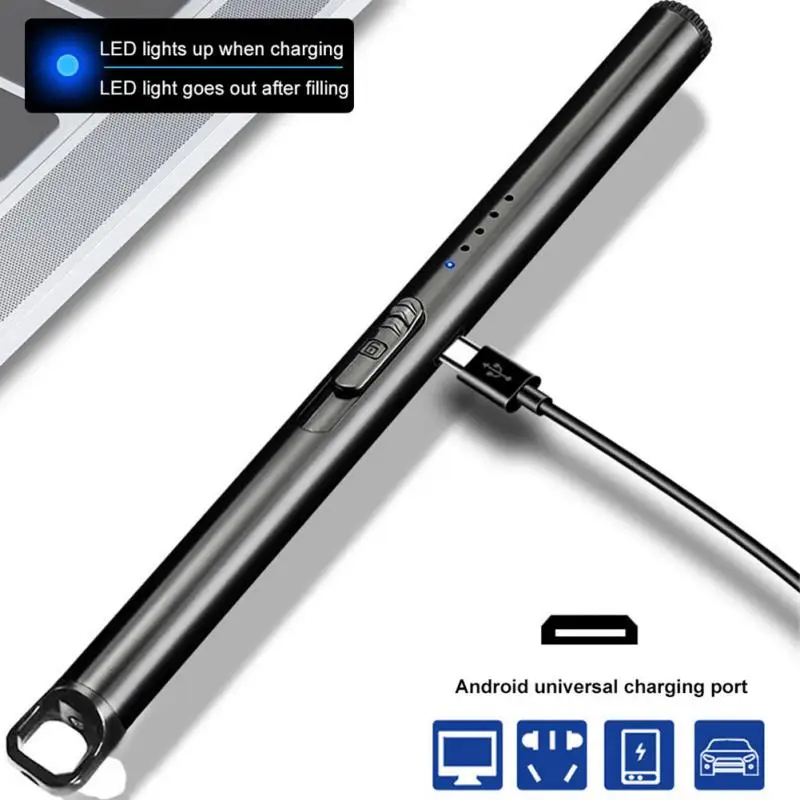 Электрическая дуговая Зажигалка для барбекю USB перезаряжаемые ветрозащитные