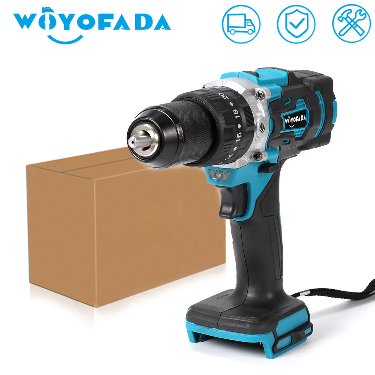 

Electric Screwdriver Electric Hammer Drill 13mm 20+3 Torque 3 in 1 Cordless Impact Drill for Makita Battery 18V