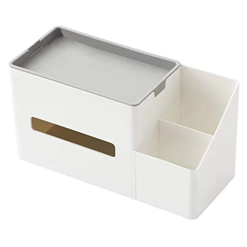 

White Tissue Holder Square Tissue Box Cover Organizer Holder, Bathroom Vanity Countertops Desk Office Dorm