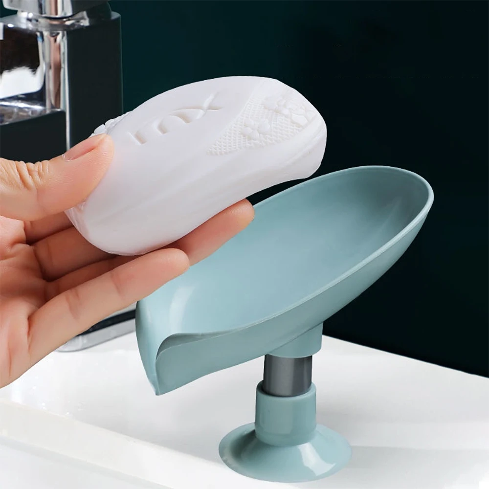 

Suction Cup Soap Dish Leaf Shaped Soap Holder Shower Soap Shelf Bath Soap Box Vertical Suction Cup Laundry Soap Dish Storage Tra