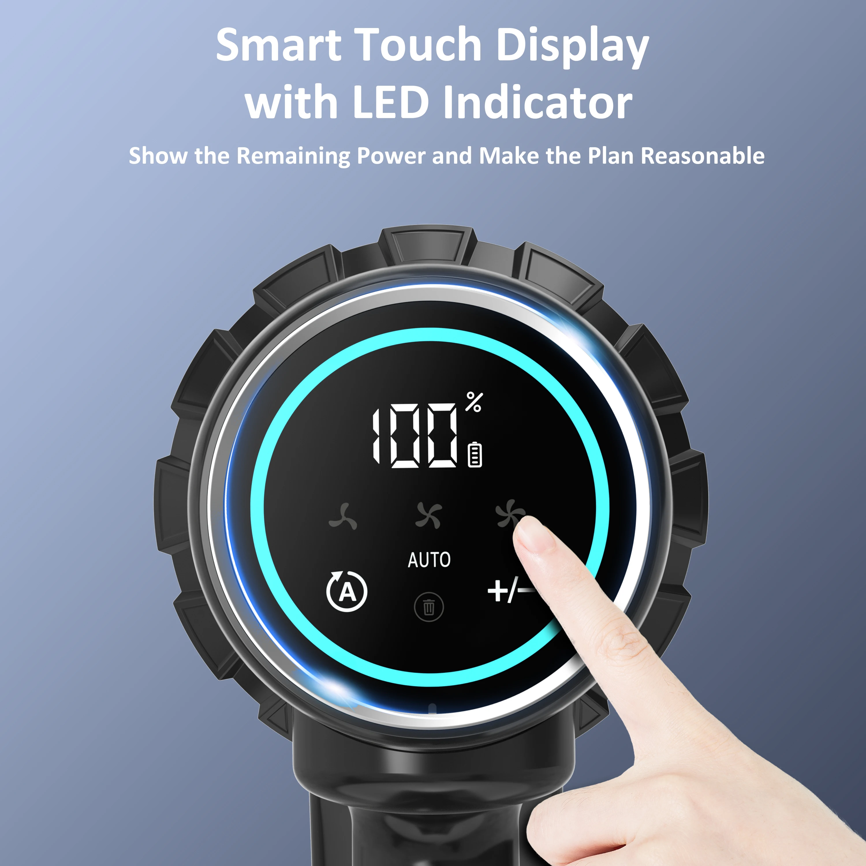 Беспроводной пылесос PRETTYCARE V3 умный сенсорный дисплей 530 Вт 38000 Па всасывание