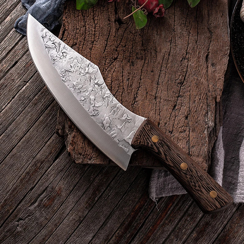 Мясницкий нож ручной работы кованый кухонный для нарезки мяса шеф-повара мясника