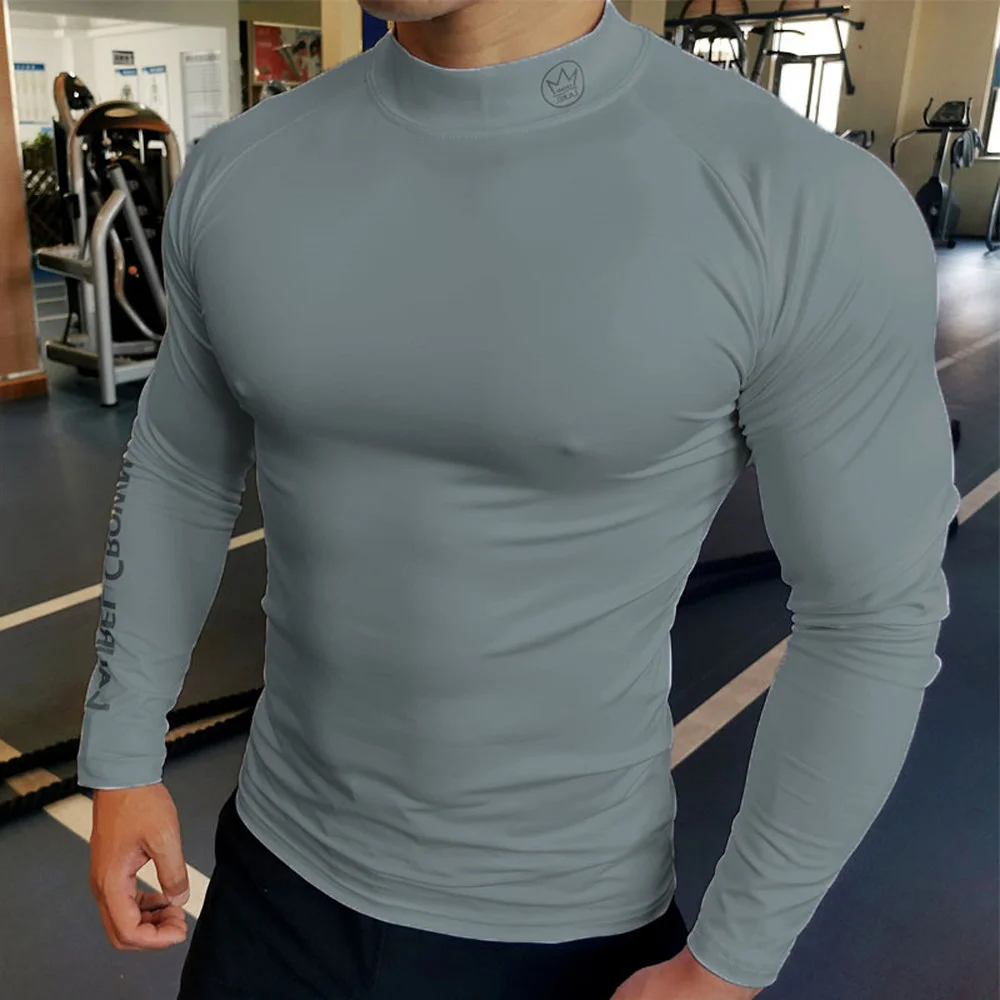 Sport Shirt Men Compression Quick Dry T-shirt Long Sleeve Bodybuilding Skinny Tee Tops Man Muscle Workout Clothing