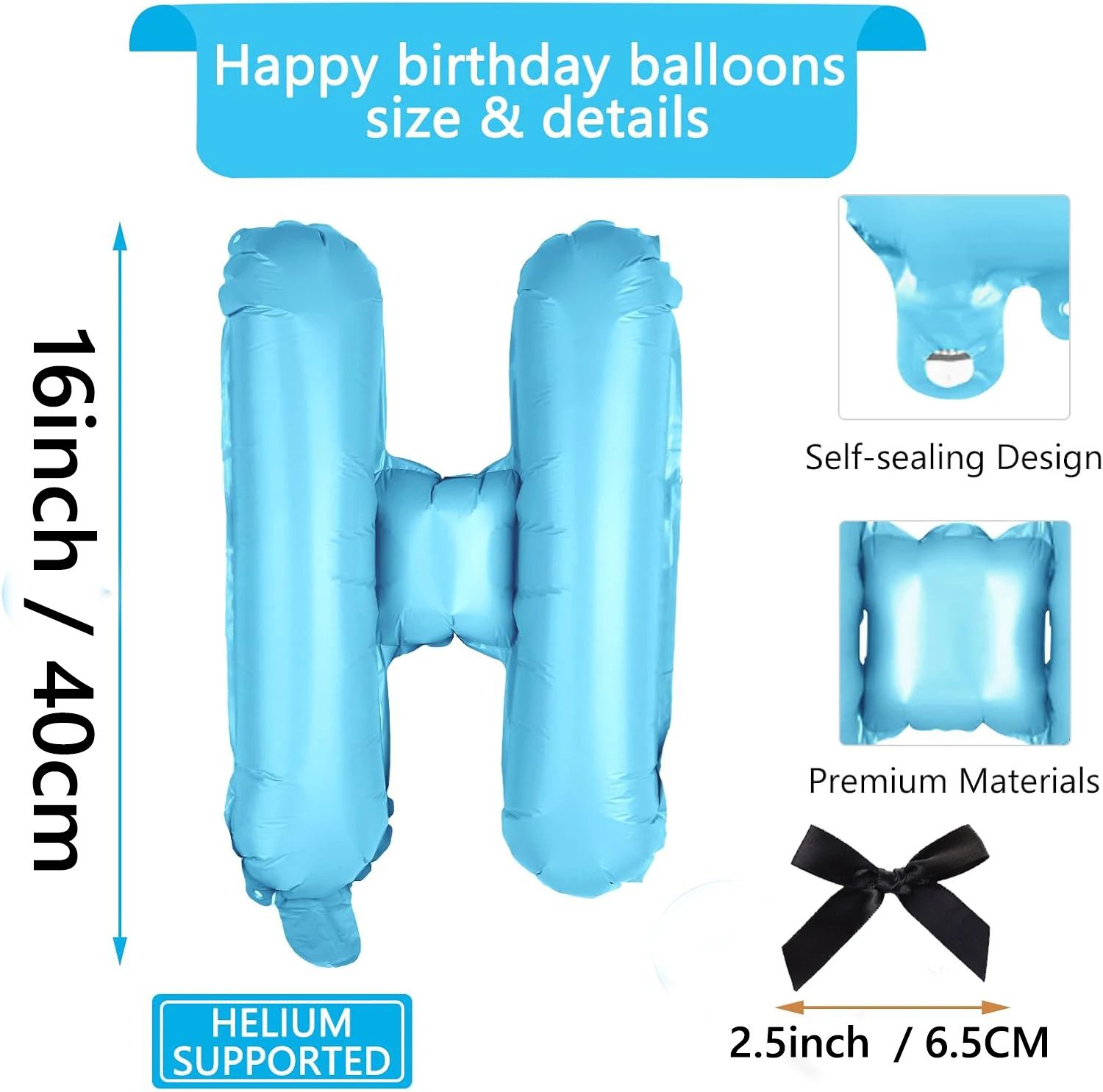 13PCS aluminum foil Happy Birthday balloon pull flag +20PCS bow set A total of 33 sets birthday party decoration gift