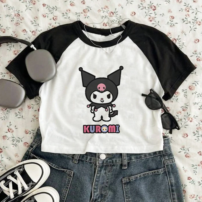 Футболка женская с принтом манги и коротким рукавом Y2k