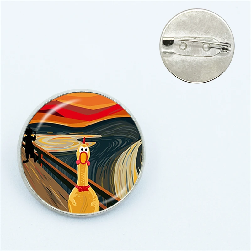 

Резиновая брошь в виде курицы с криком, милые стеклянные броши для рубашек, лацканов, для учителей, сумка, рюкзаки, искусственные Мультяшные булавки