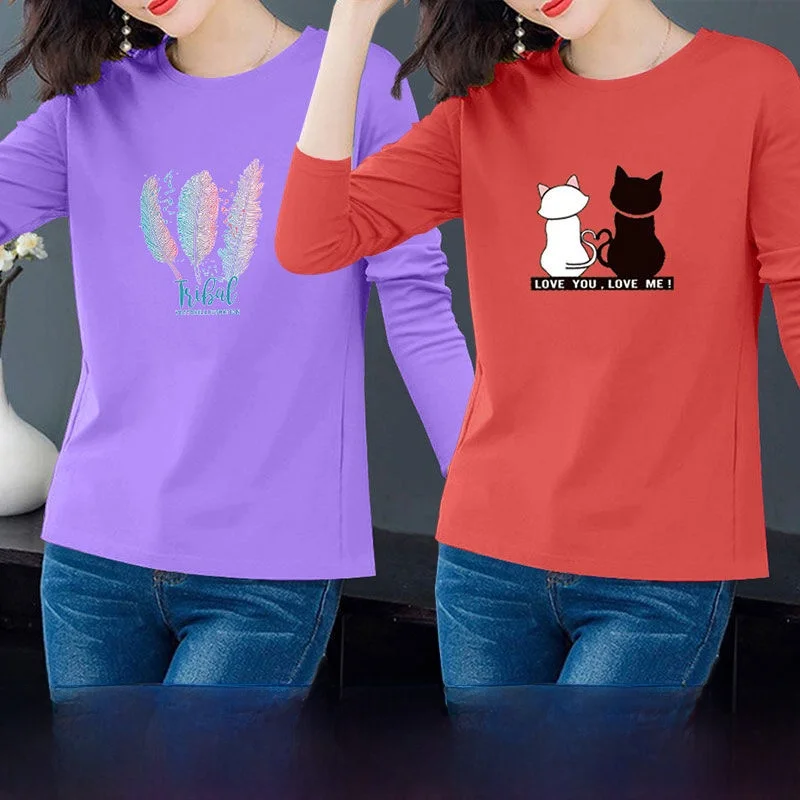 [00% Cotton] Long sleeves Shirt Women clothes 2024 New Autumn Loose Thin Fashion Western Sle Top 2 Pieces