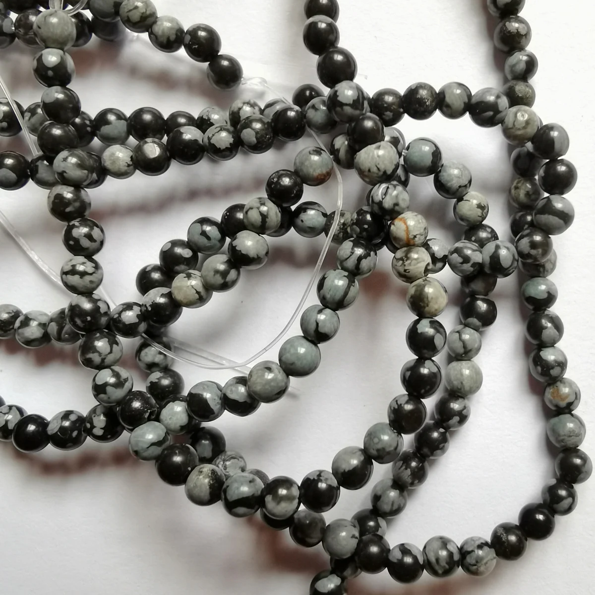 

Круглые Бусины Из Натурального обсидиана, 3 мм, 15,5 дюйма