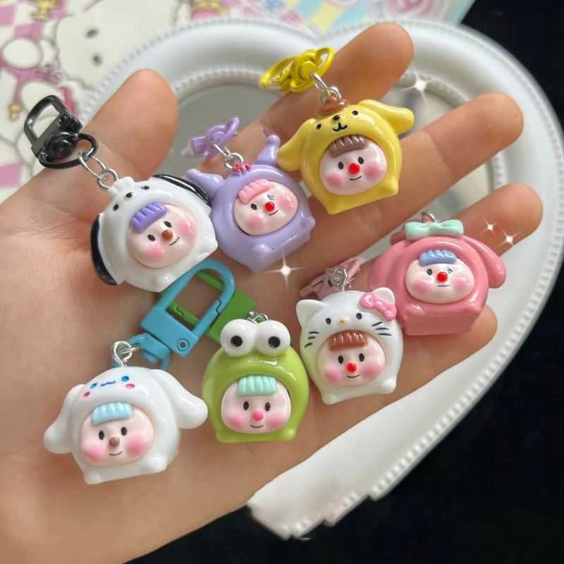 

Keychain Anime Figure Melody Cinnamoroll Bag Keyring Pendant Mini Doll Girls Birthday Gift Toy