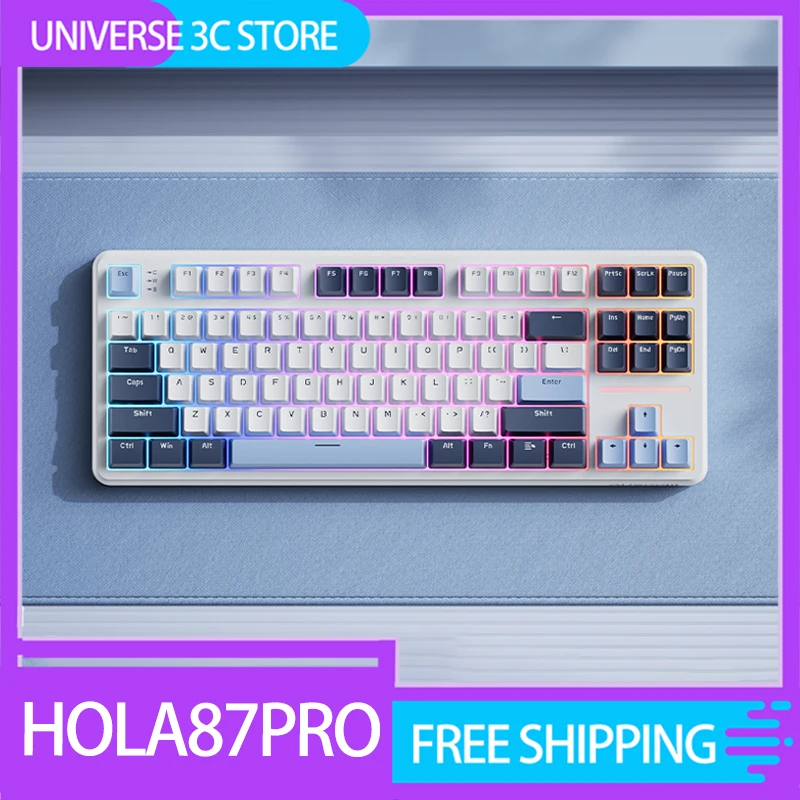 Механическая клавиатура Ausdon Hola87pro беспроводная трехрежимная прокладка Rgb