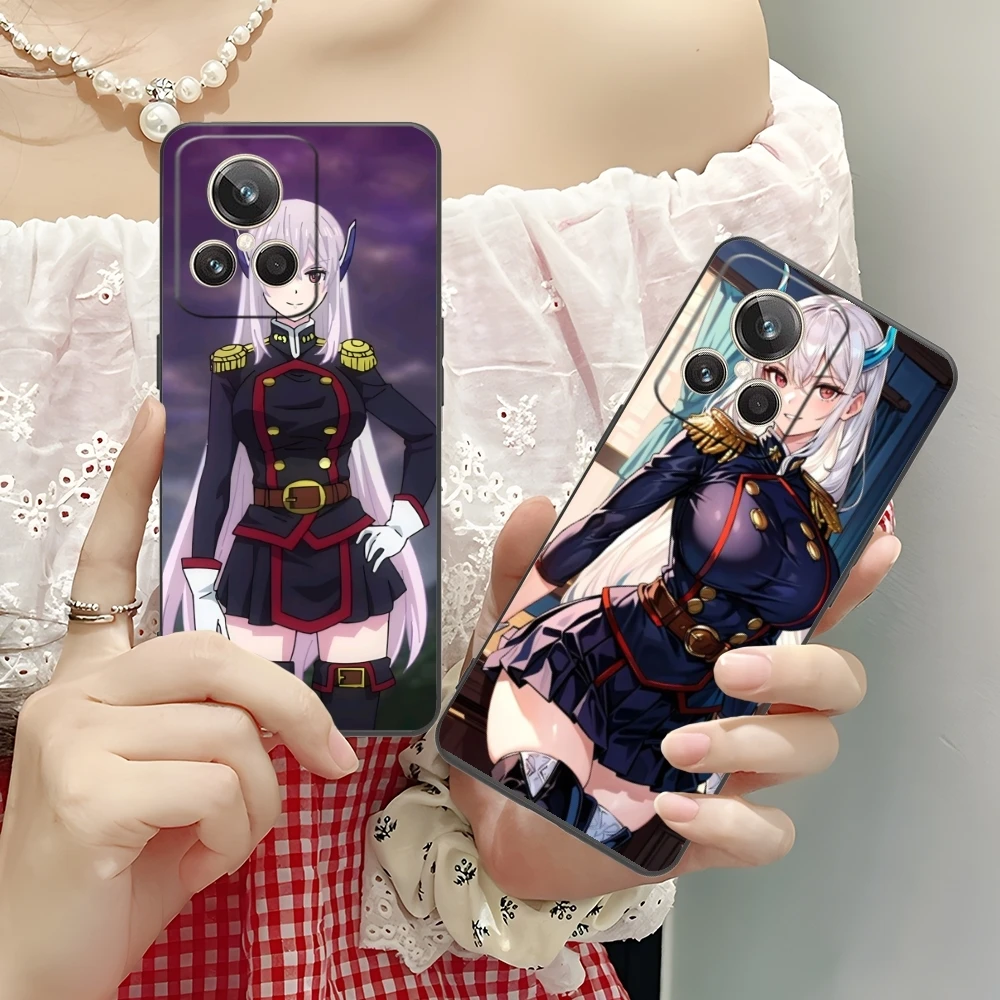 Черный мягкий чехол для телефона с цепочкой солдатиком Kyouka Uzen Realme GT 2 9i 8i 7i Pro X50 X2 C35