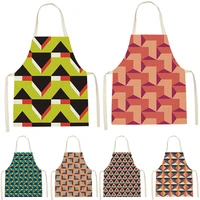 geometry style cooking apron simplicity baking accessories apron lattice pattern household cleaning pinafore custom aprons bibs